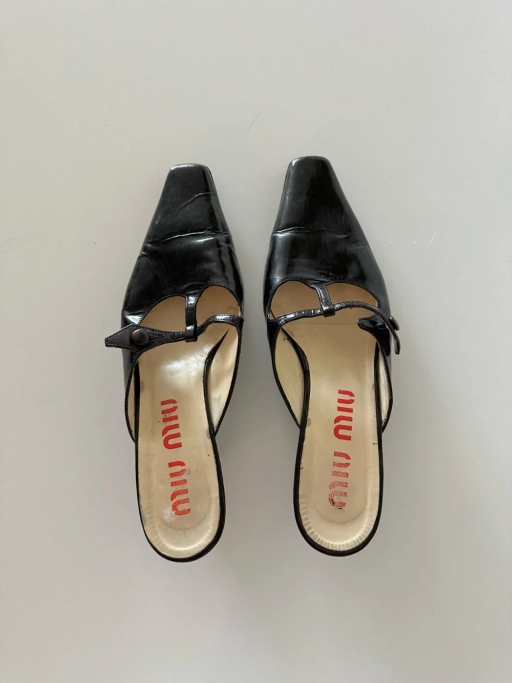 Vintage Miu Miu 90s Archive Mules Kitten Coquette Office Siren 40 Black Leather - Picture 4 of 8